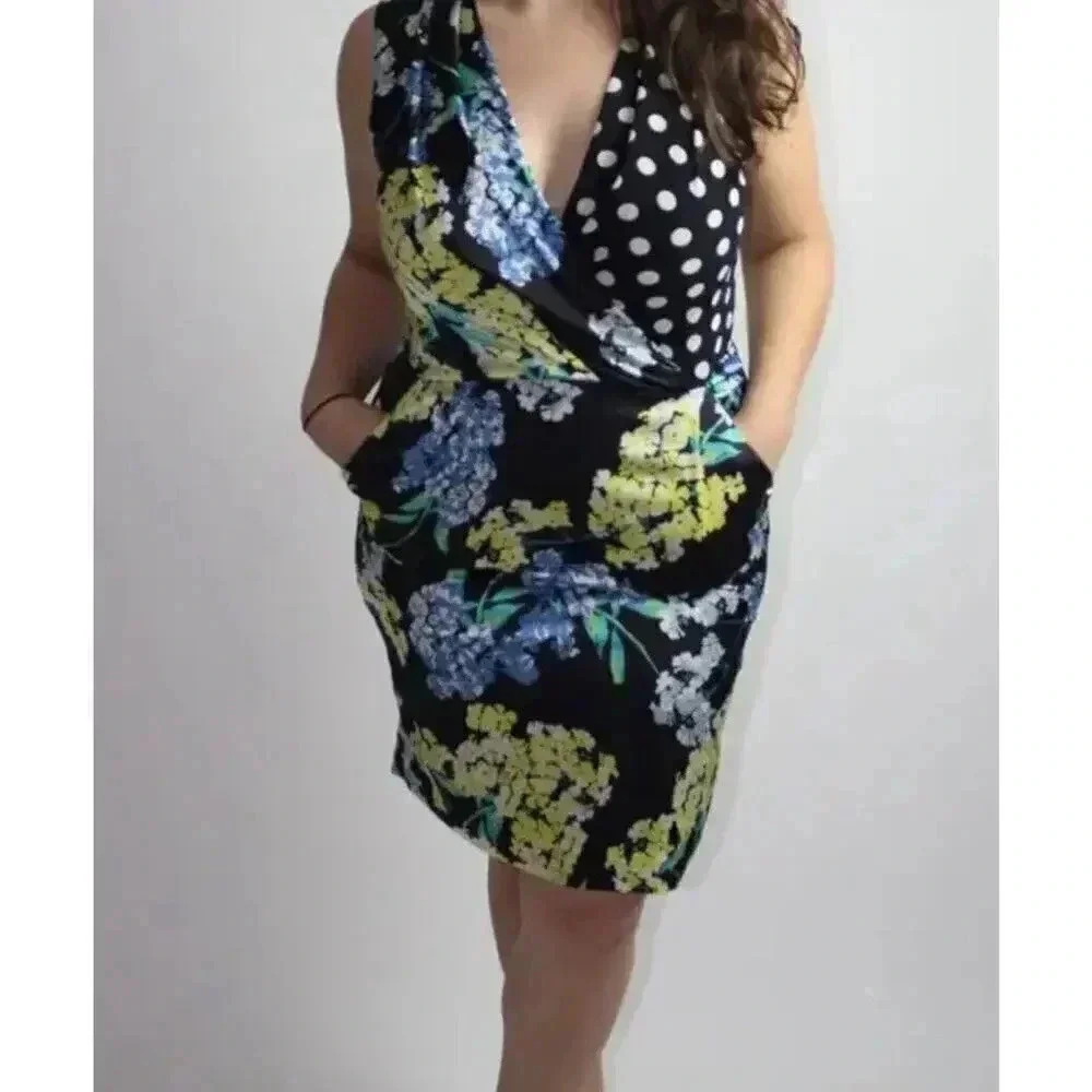 Women's Size 10 Slate & Willow Mixed Print Dress With Pockets